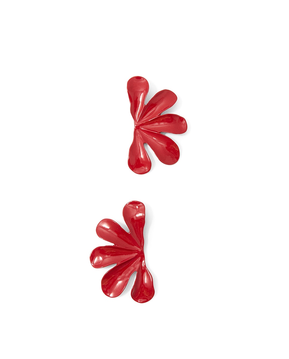Brincos com Leques de Semi-Flor Bordeaux-2