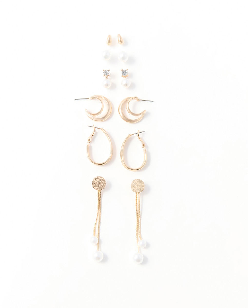 Imagem 0 de Conjunto de brincos com pérolas