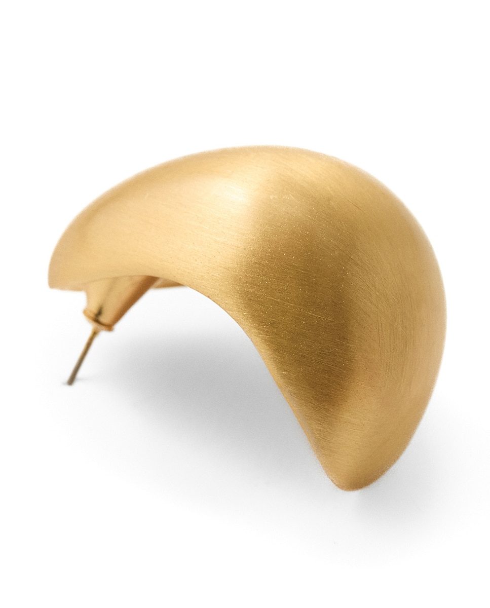Brincos com Gota Grande Escovada Ouro-2