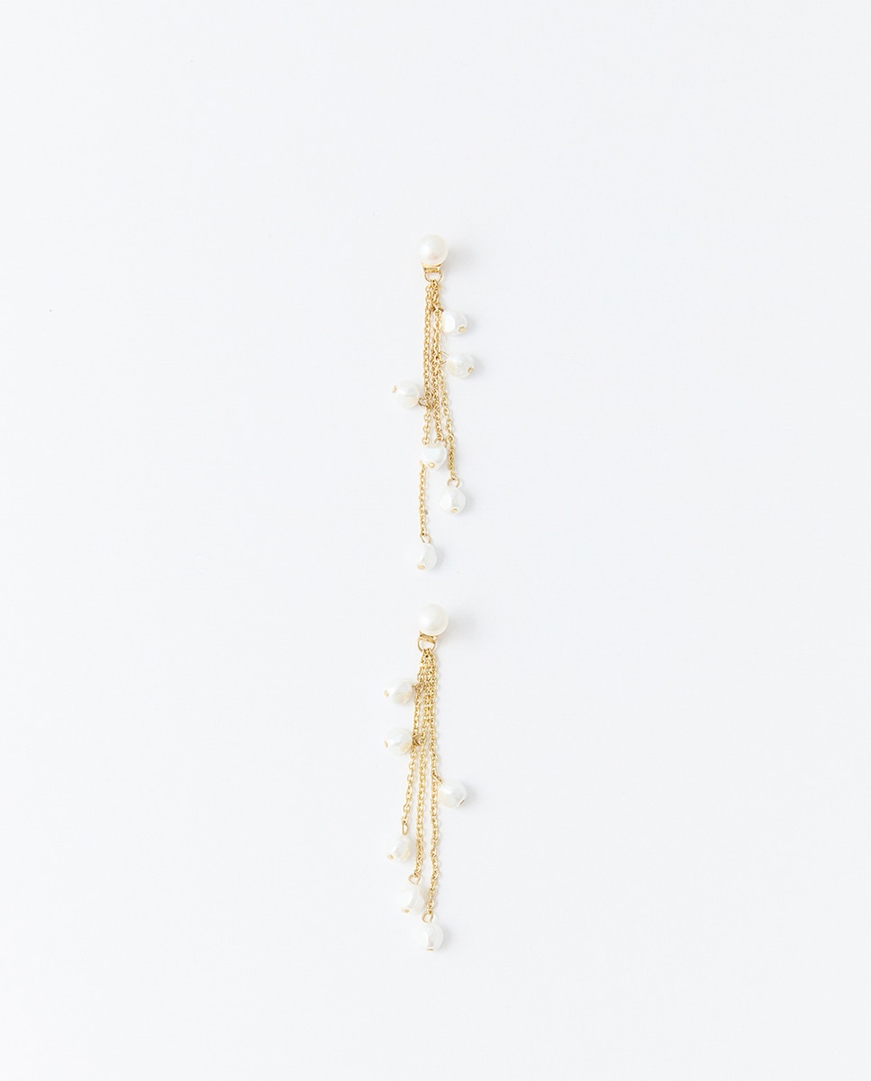 Pendientes traseros perlas Blanco Sfera Blanco-1