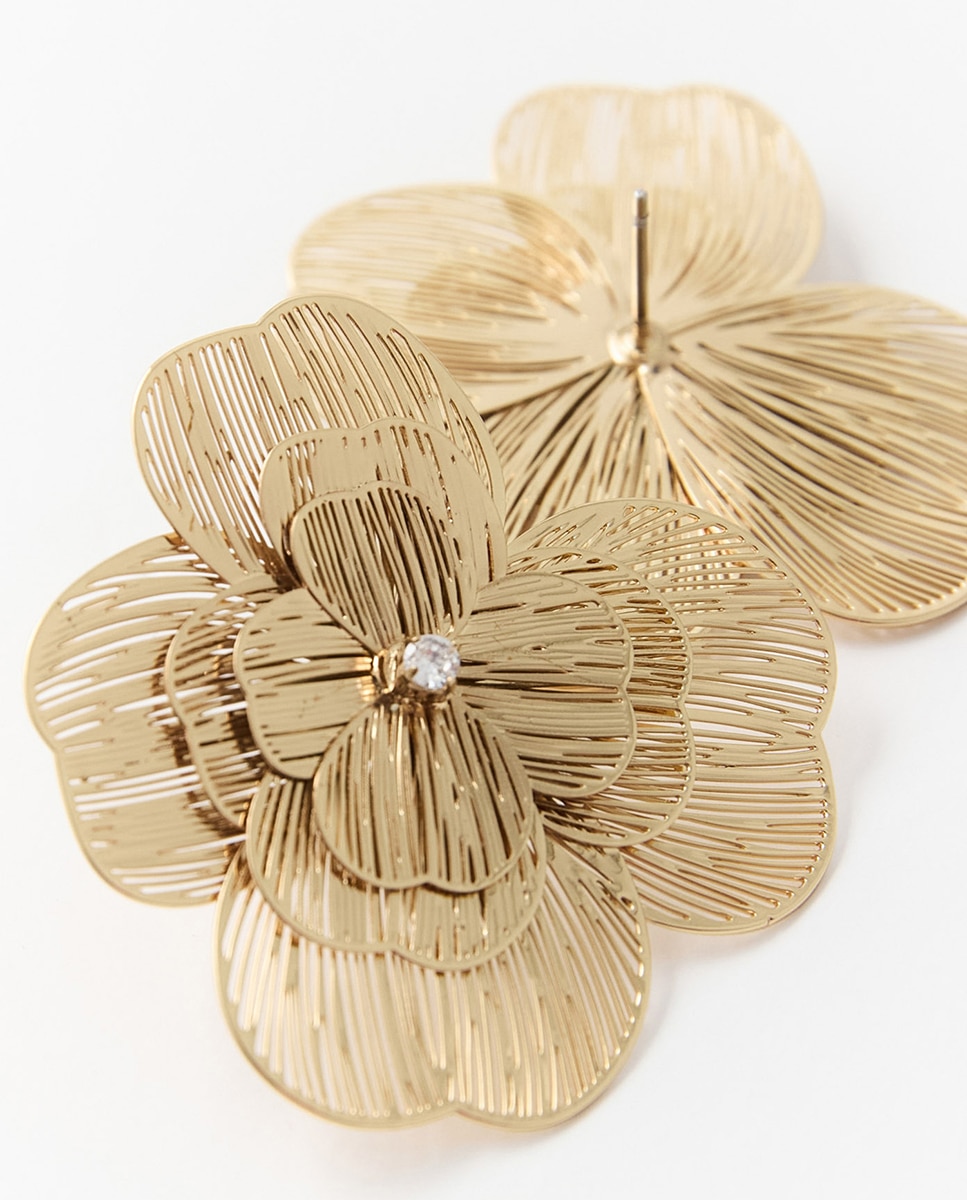 Brincos de Filigrana com Flor Ouro-2