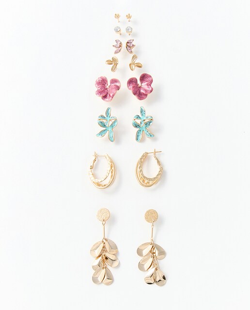 Imagen 0 de Set 8 pendientes flores