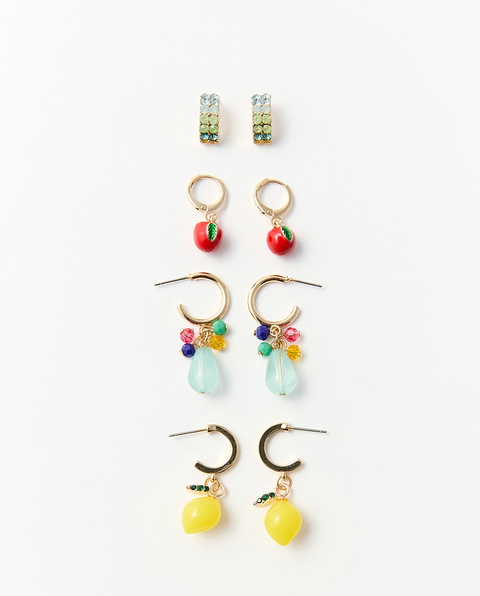 Imagem 0 de Conjunto de Brincos de Argola com Frutas