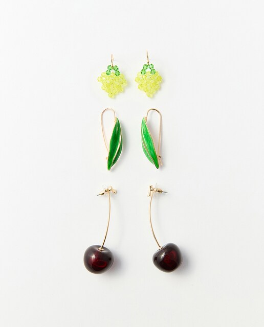 Imagen 0 de Set 3 pendientes frutas