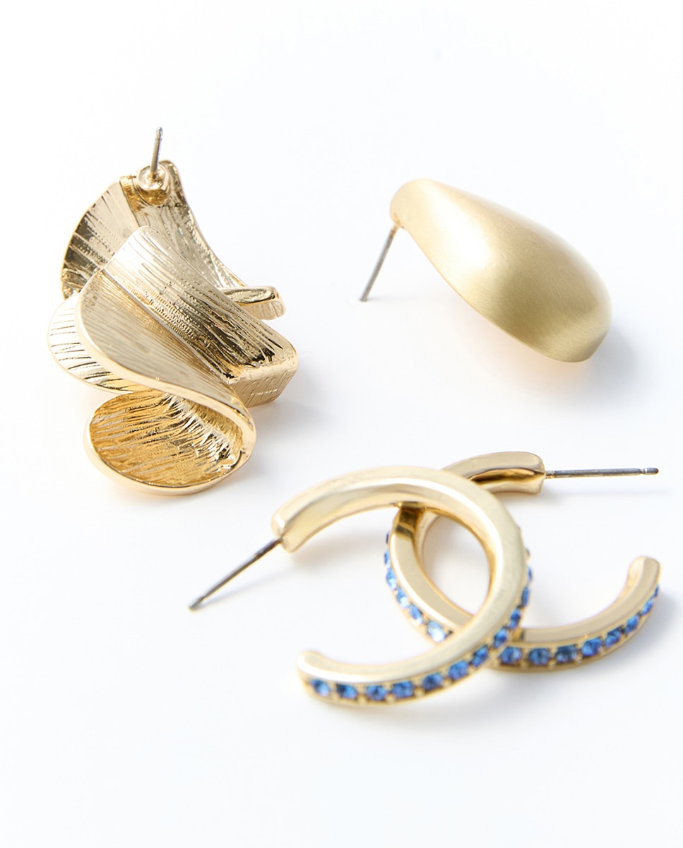 Conjunto de Brincos com Gota Azul-4
