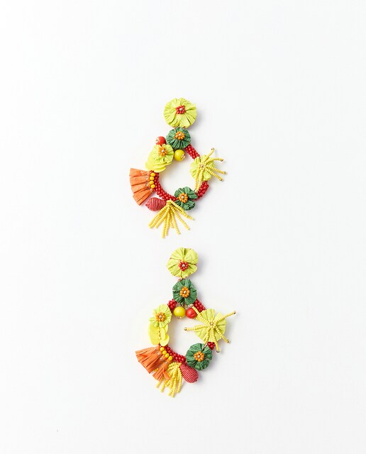 Imagen 0 de Pendientes floral cuentas