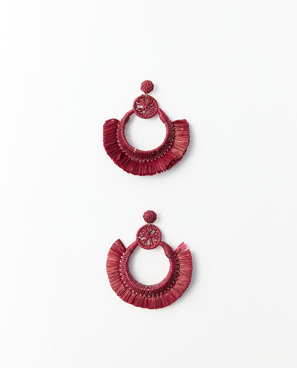 Imagem 0 de Brincos Grandes com Argola de Ráfia