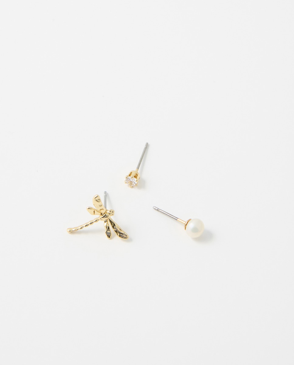 Conjunto de Brincos de Libélulas Ouro-2