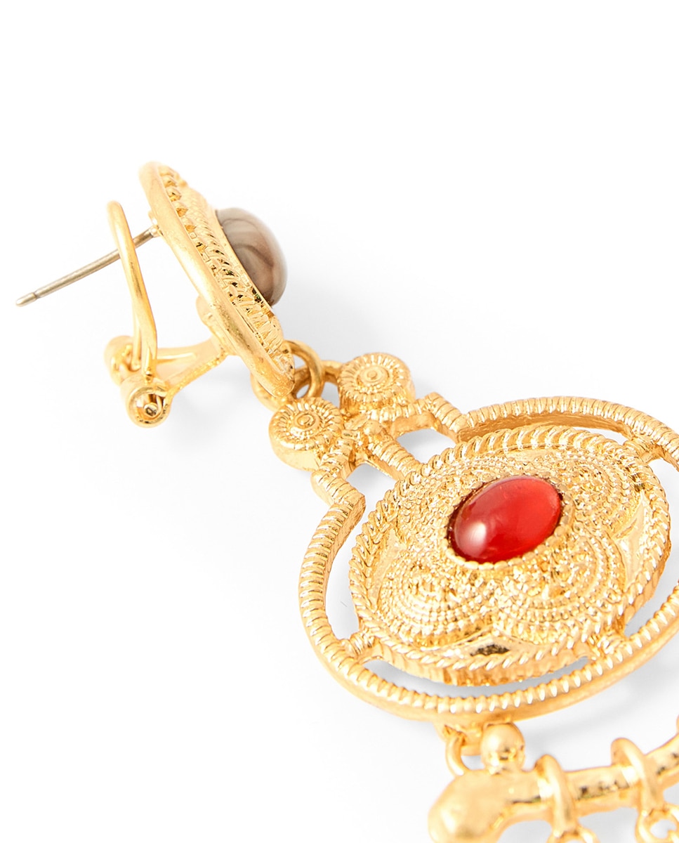 Brinco Boho - Dourado Vermelho-2