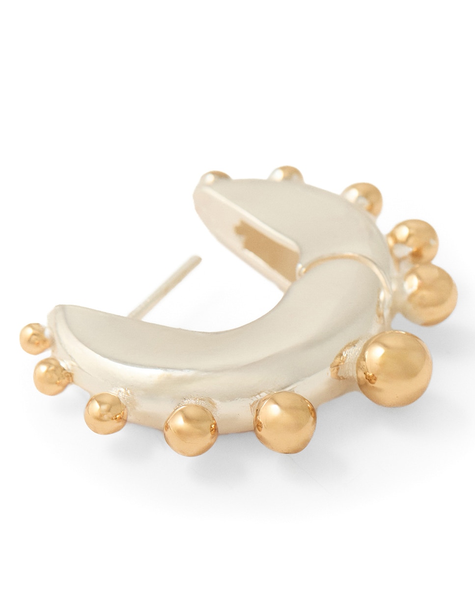 Brincos de Argolas com Bolinhas Prata-2