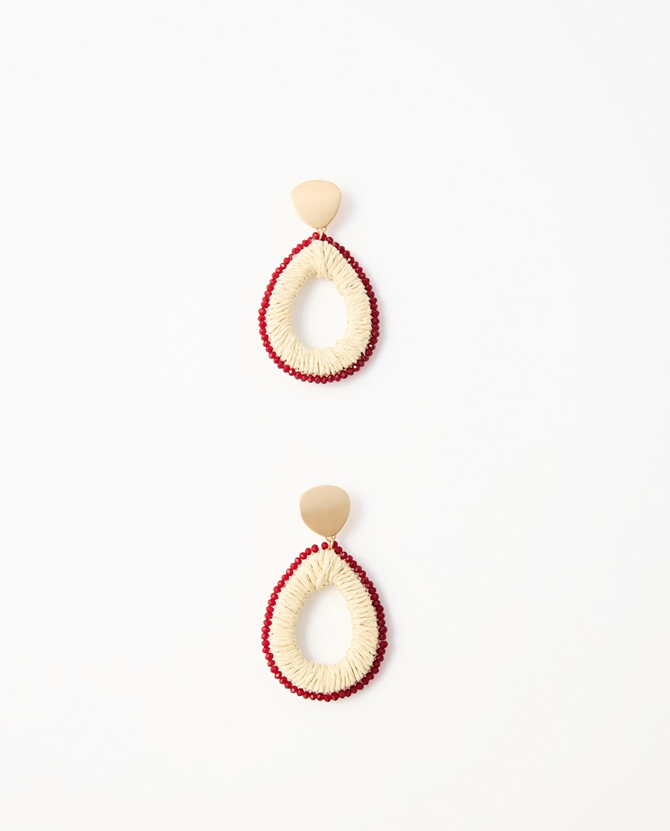 Imagem 0 de Brincos com Lágrima de Ráfia