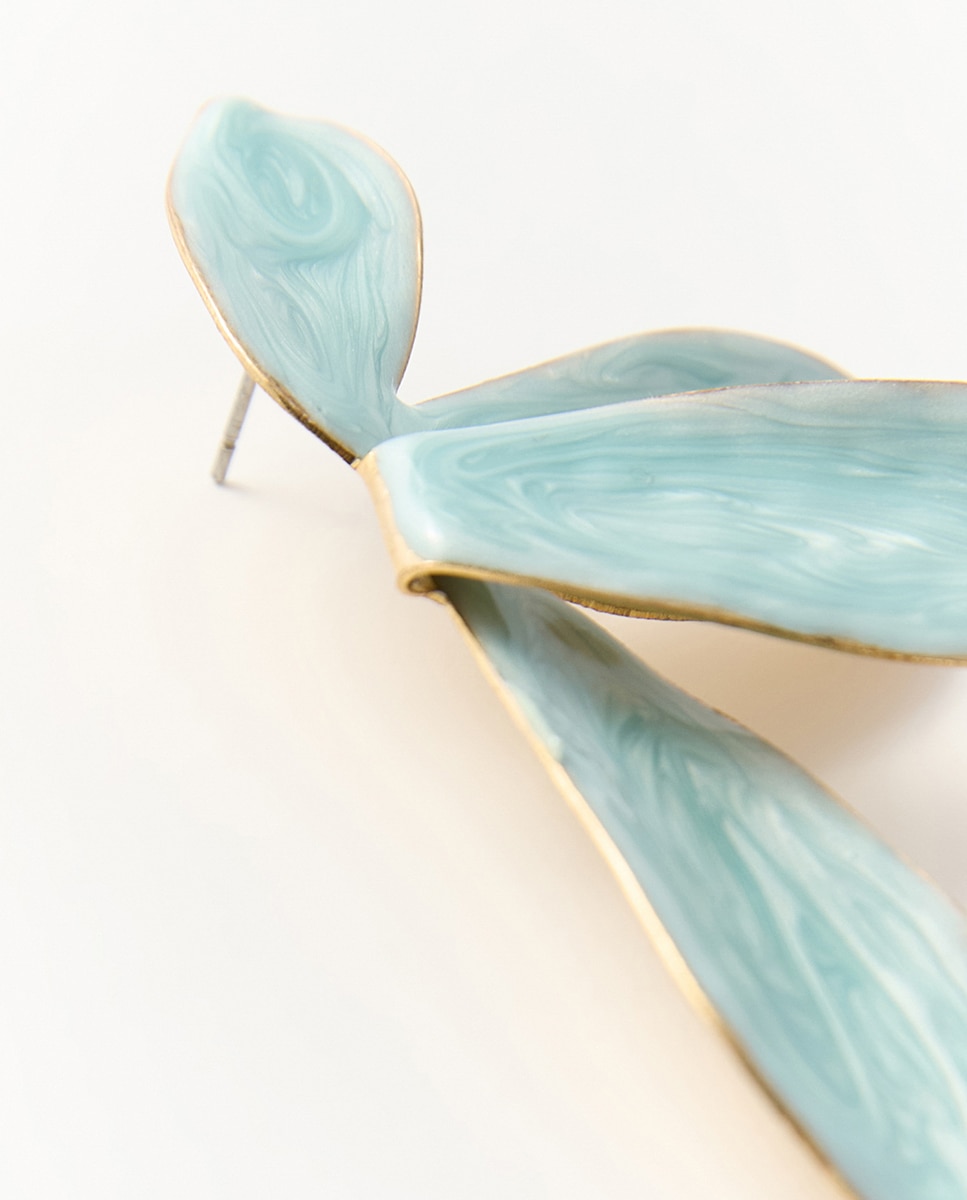 Maxi pendientes hoja 410 Azul claro Sfera 410 Azul claro-2