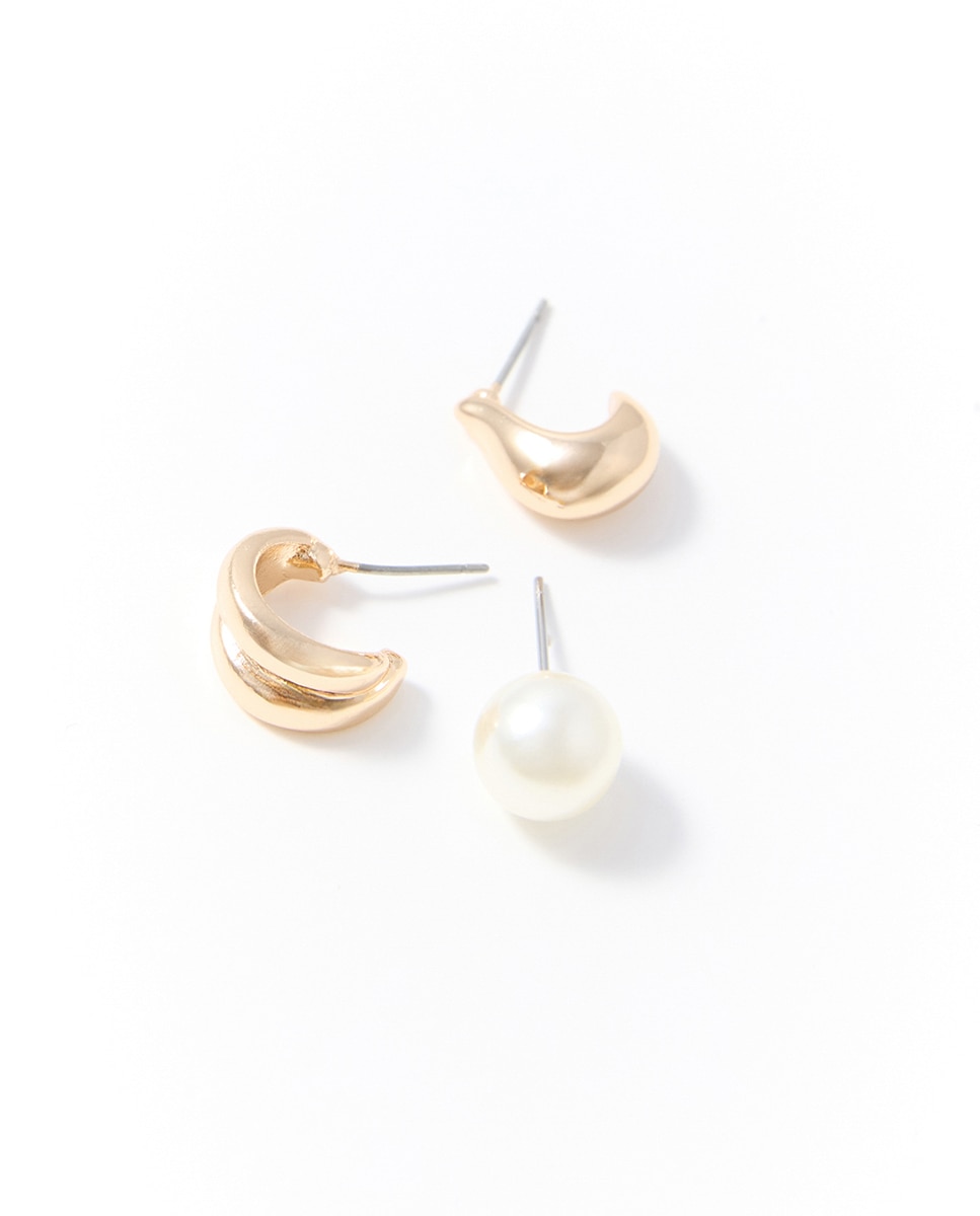 Conjunto de 6 Brincos de Argola 390 Ouro-2