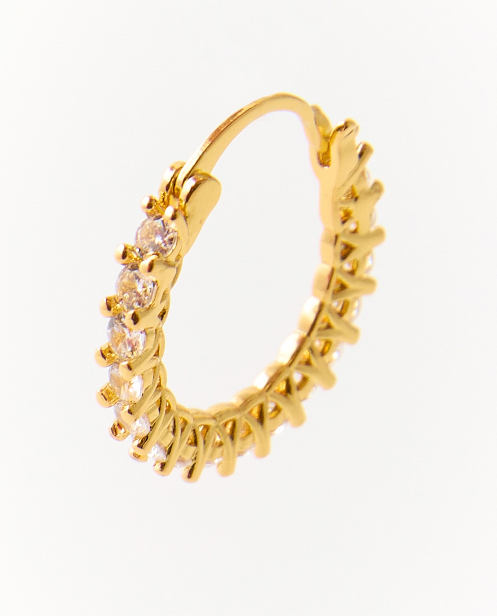 Brincos de Argola com Joia e Zircónias 390 Ouro-2