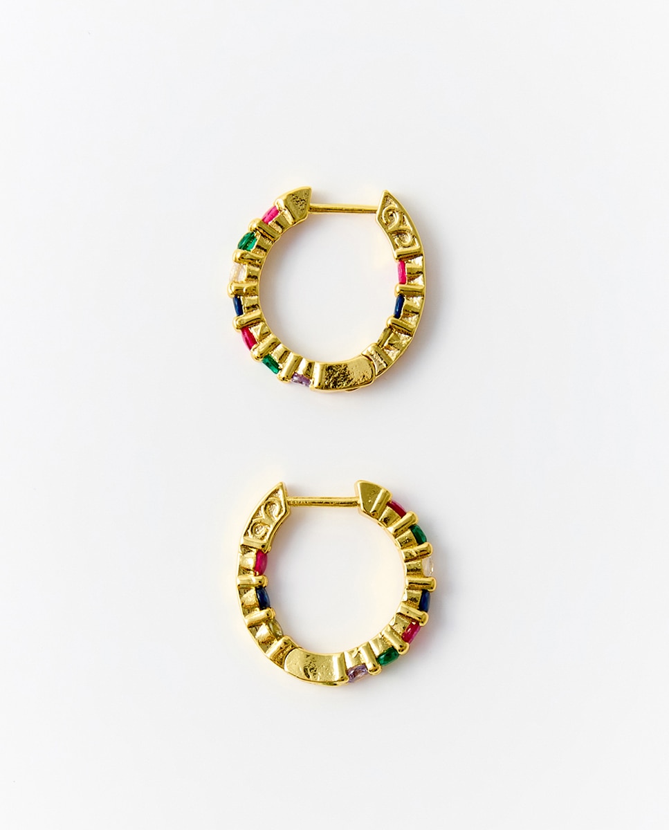 Imagem 0 de Brincos de Argola com Joia e Zircónias - Multicolor