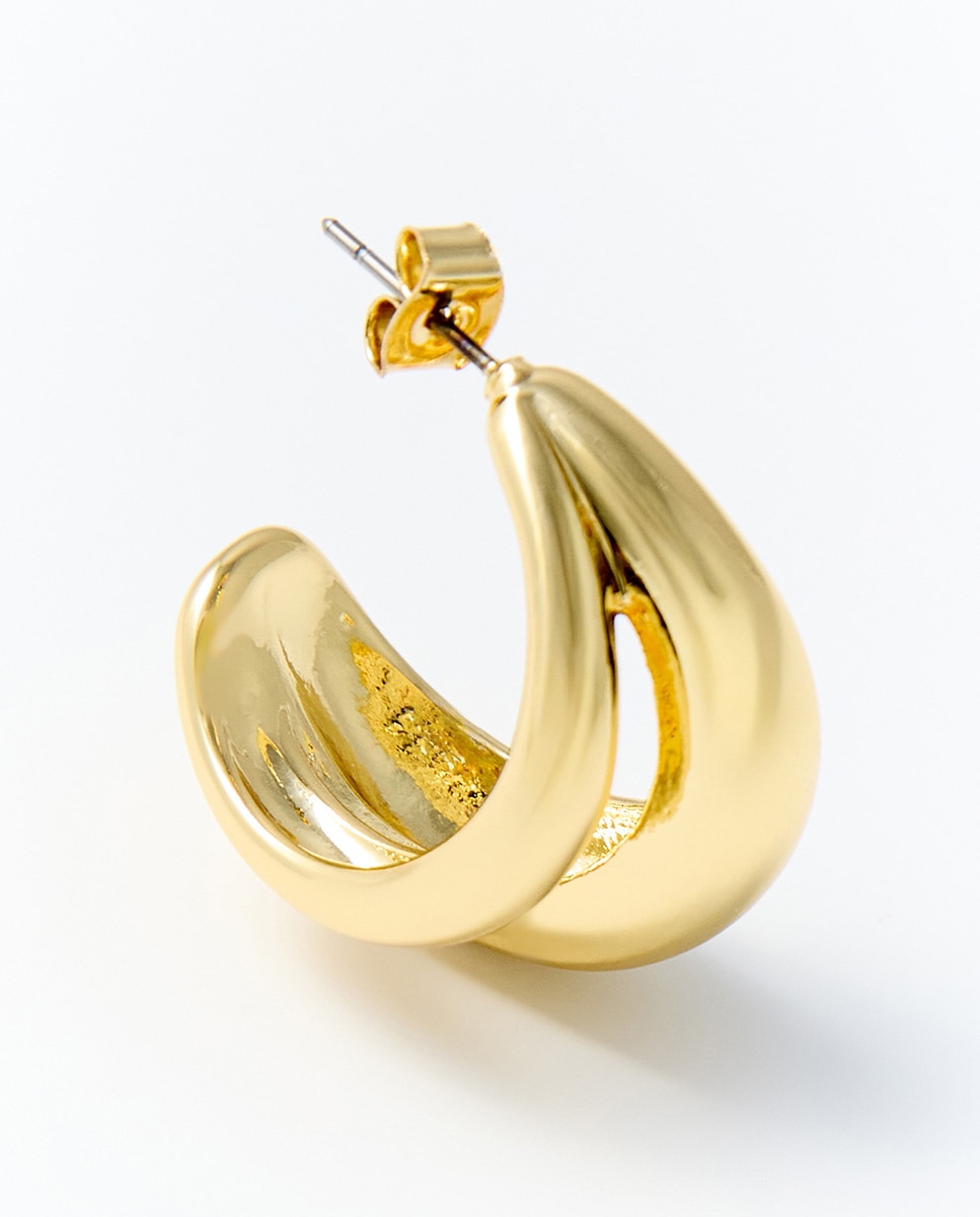 Brincos de Argola com Gota Dupla 390 Ouro-2