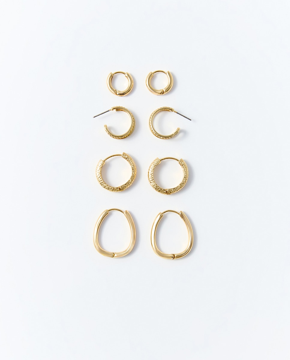 Imagem 0 de Conjunto de 4 Brincos de Argola Minimalistas