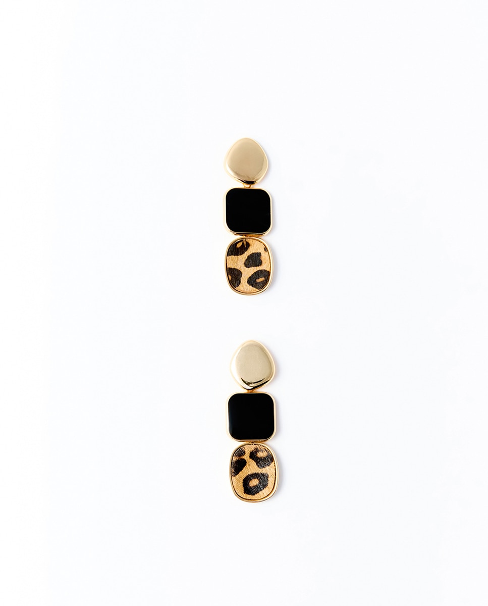 Imagen 0 de Pendientes triple leopardo