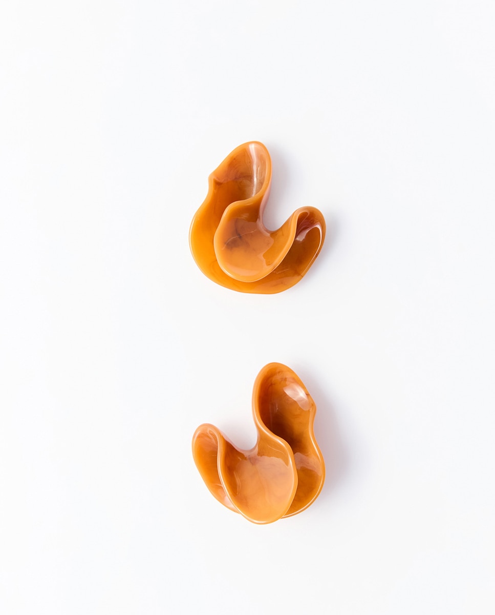 Imagen 0 de Maxi pendientes escultura Naranja quemado
