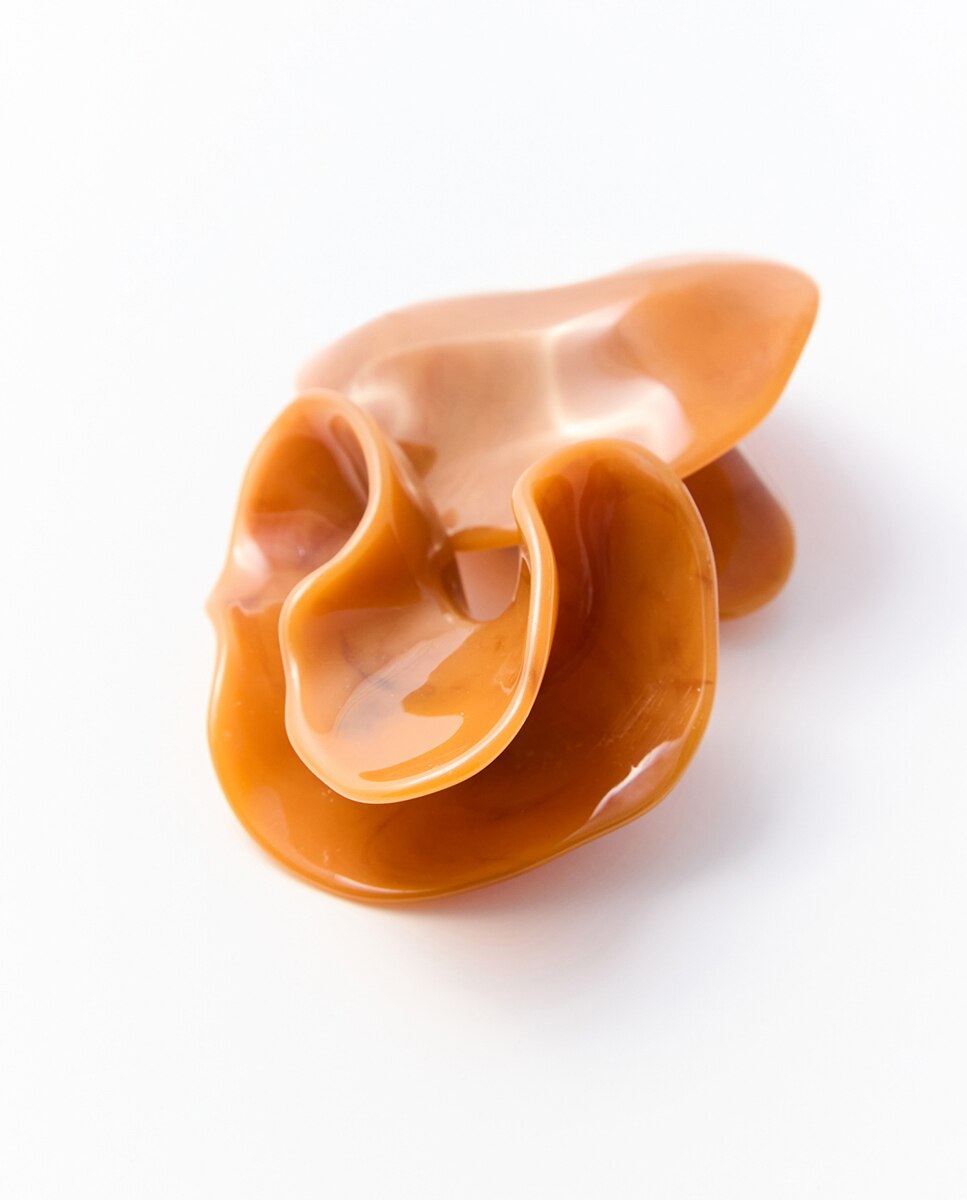 Maxi pendientes escultura - Sfera - Naranja quemado Naranja quemado-2
