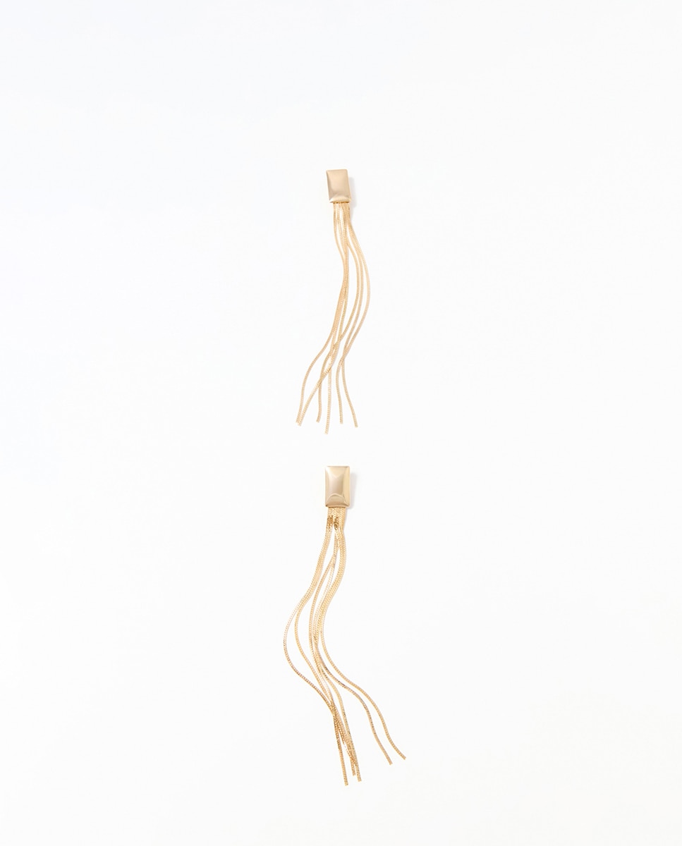 Imagen 0 de Pendientes flecos minimal 390 Oro