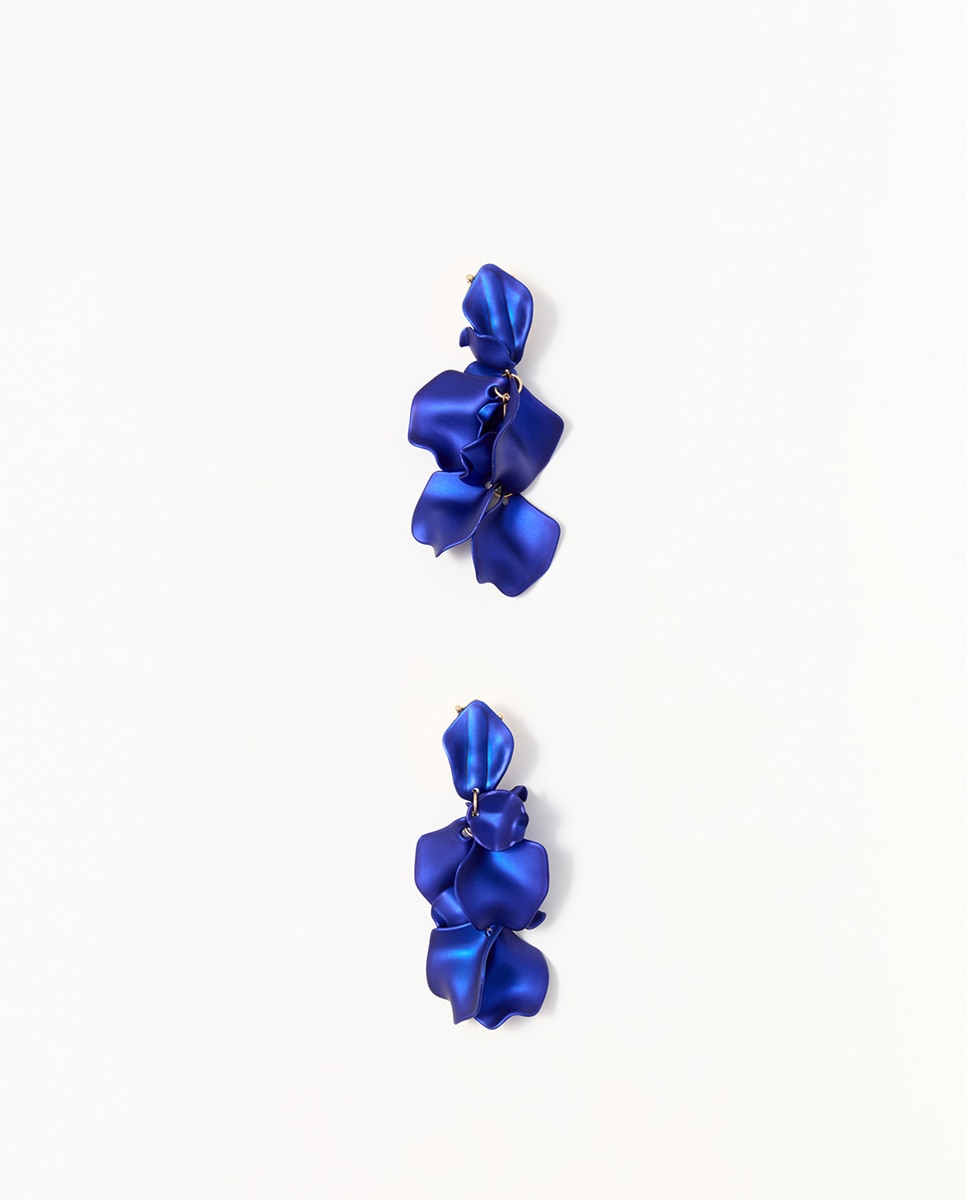 Imagen 1 de Pendientes largos petalos 440 Azulón