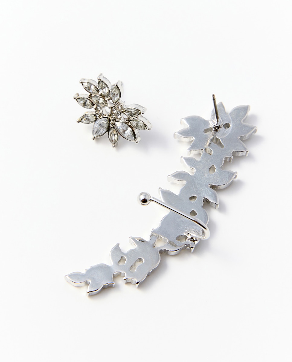 Brincos Earcuff com Joia Prata-2