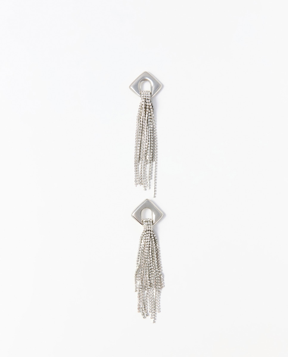 Imagen 0 de Pendientes metal brillos Plata