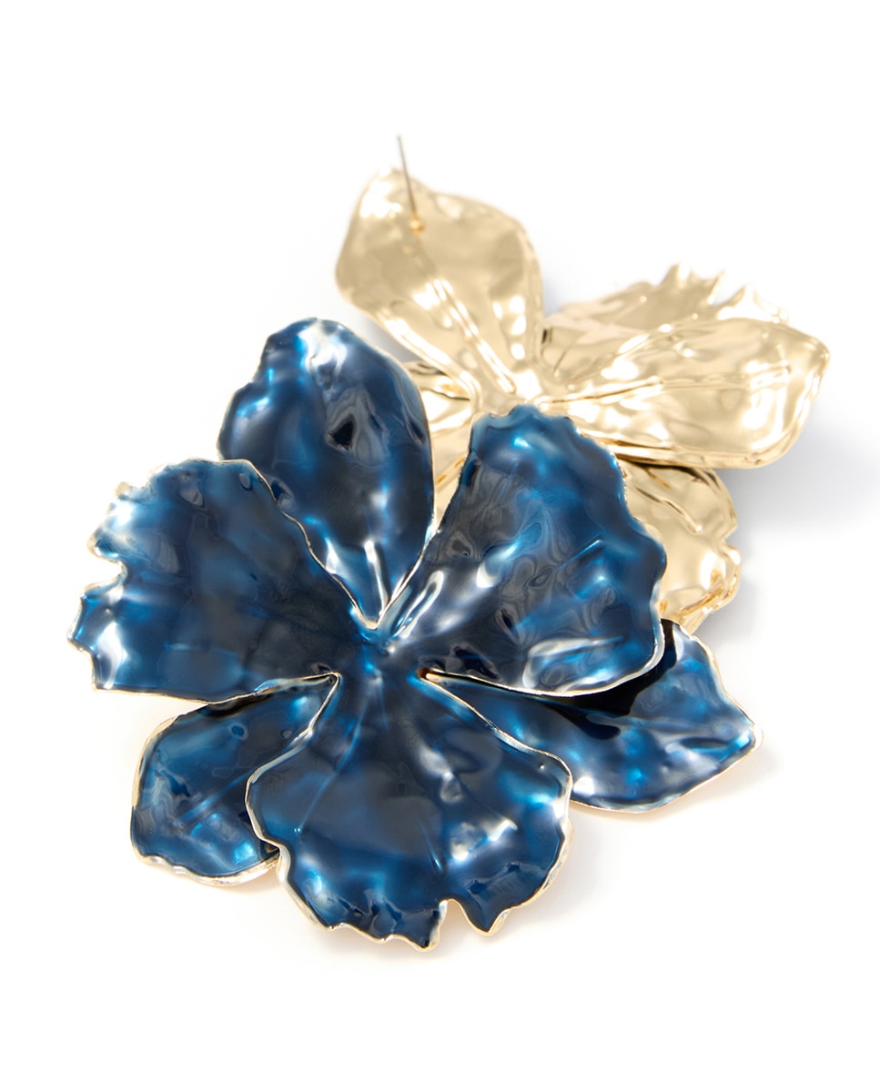 Imagen 2 de Pendientes flor esmalte - Sfera - 430 Azul oscuro 430 Azul oscuro