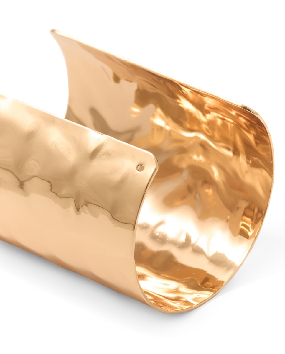 Maxibracelete Polida com Textura Ouro-2