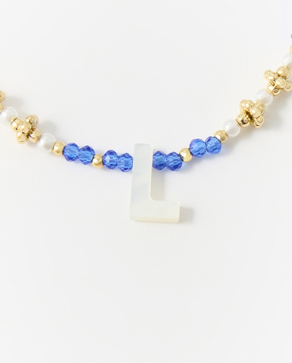 Pulseira com Inicial Azul-2