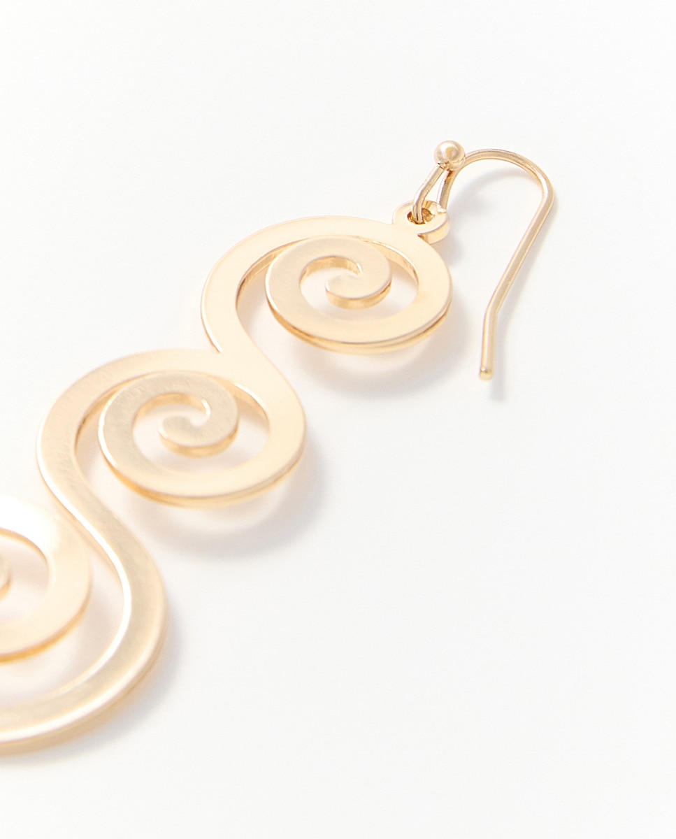 Conjunto de Brincos em Espiral Ouro-3