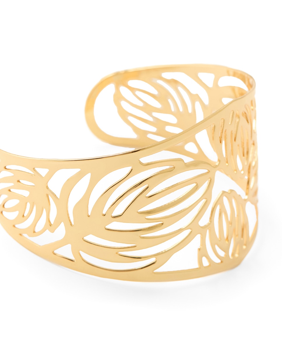 Pulseira de Filigrana com Folhas Ouro-2