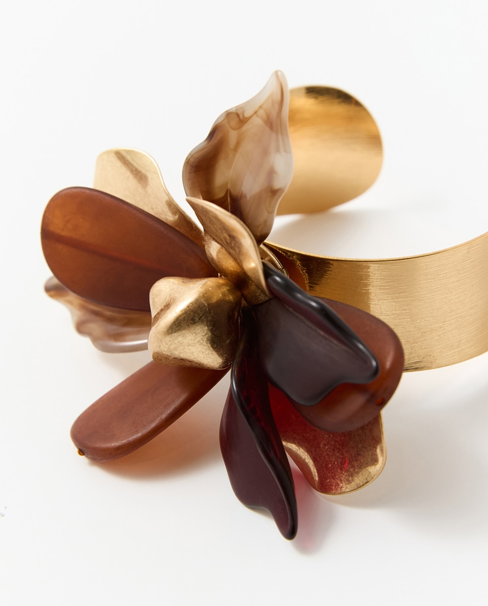 Pulseira de Maxiflor em Resina Castanho-4