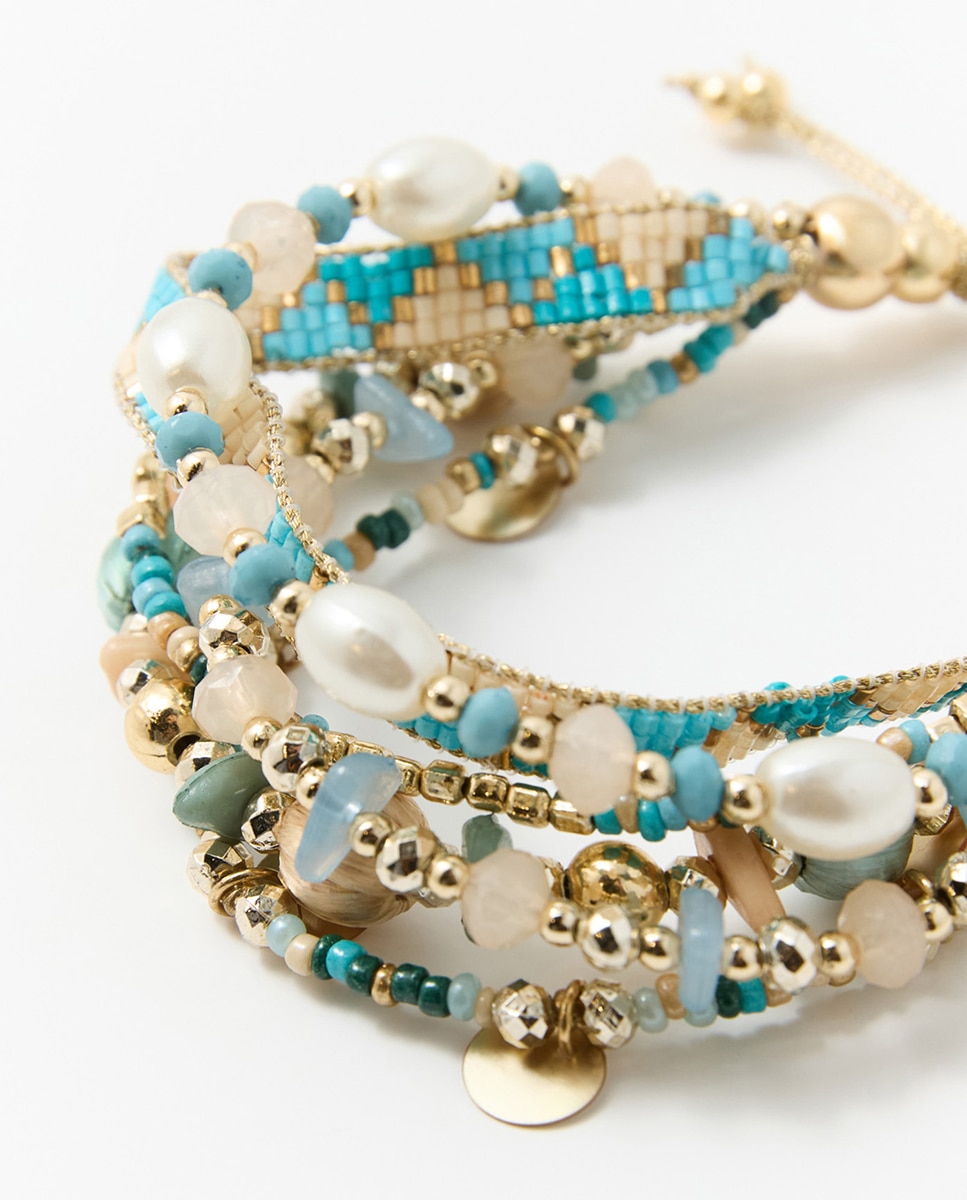 Pulseira com Nó de Pedras Multicolor-2