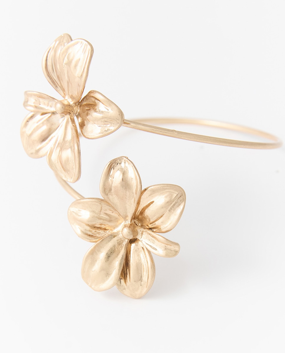Bracelete de Antebraço com Flores Ouro-2