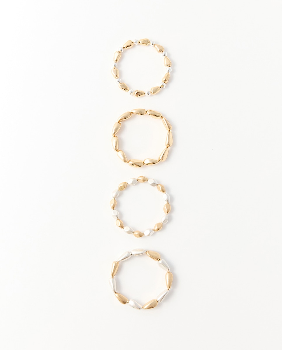 Imagem 0 de Conjunto de 4 Pulseiras Elásticas com Metal