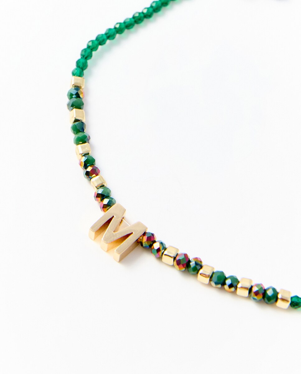 Pulseira com Letra "M" 530 Verde Escuro-2