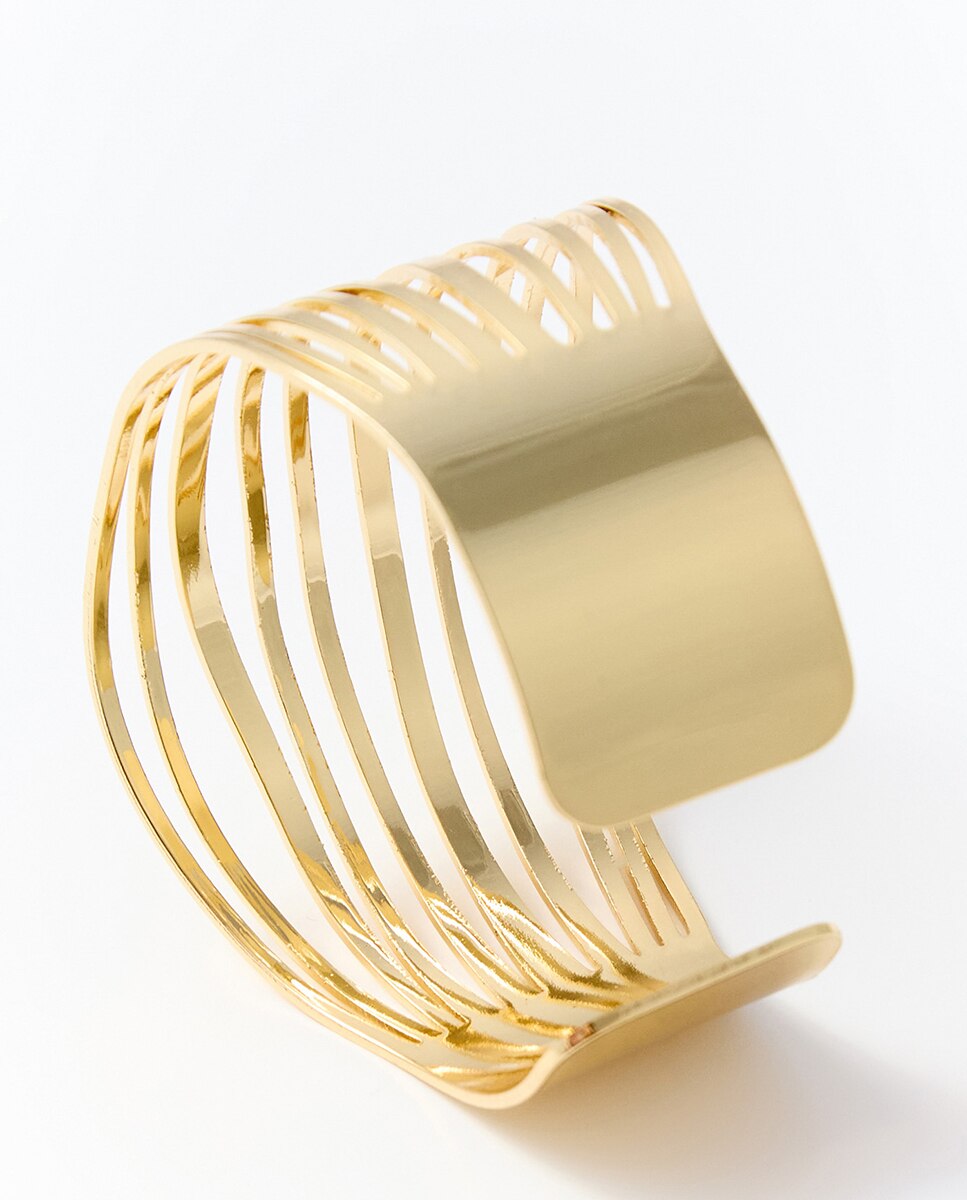 Pulseira Rígida com Filas 390 Ouro-2