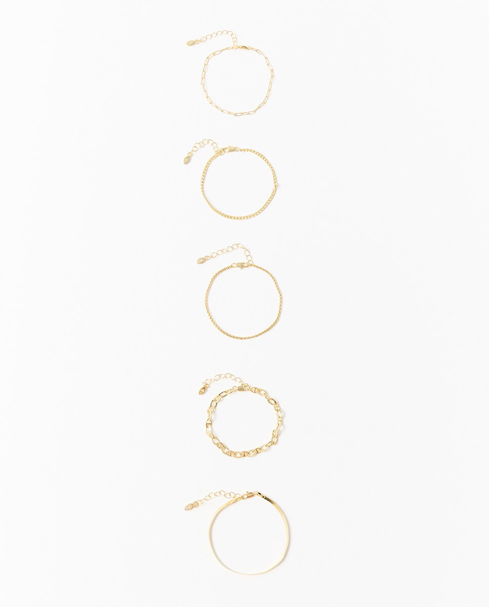 Imagem 0 de Conjunto de 4 Pulseiras de Corrente