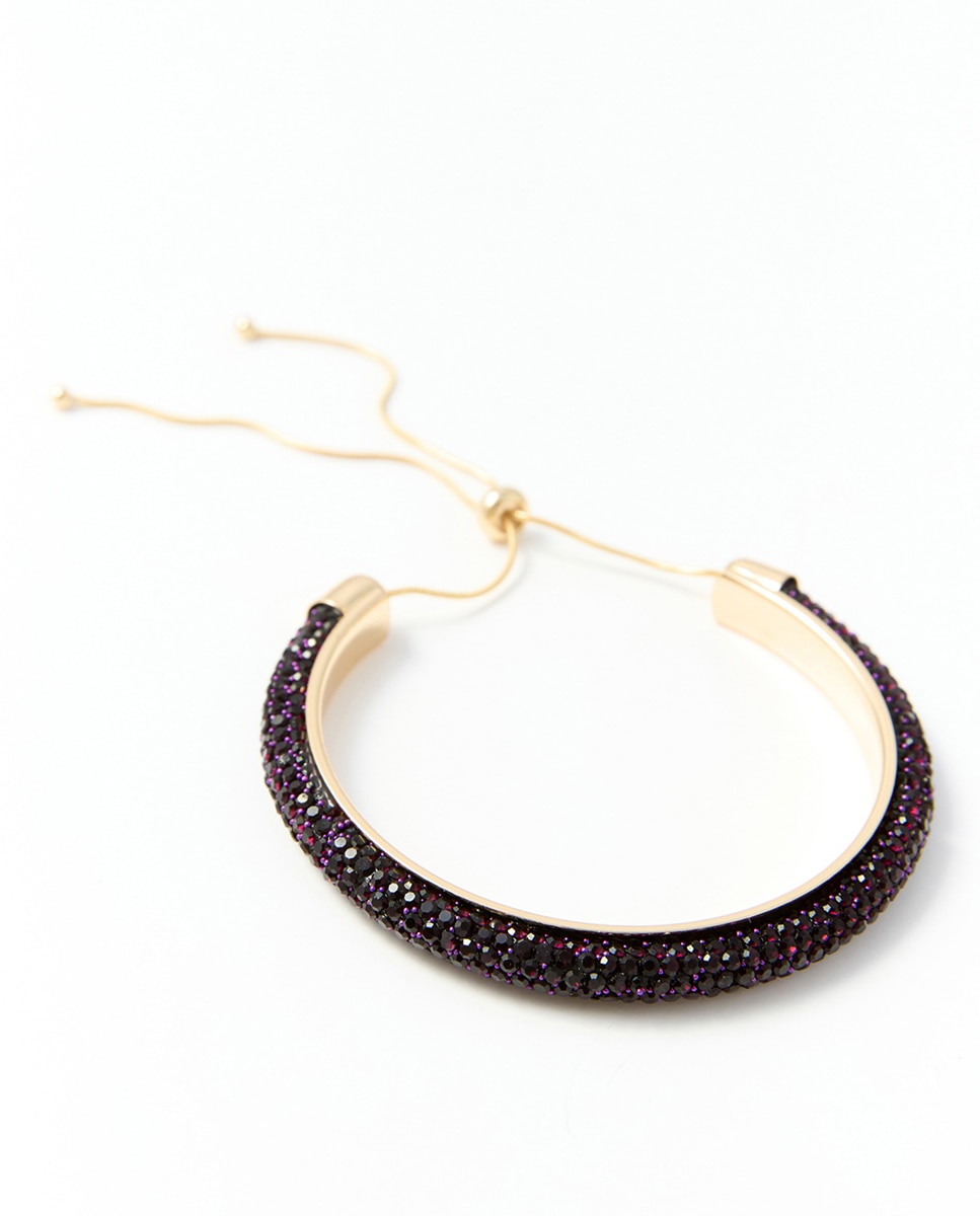 Conjunto de argolas com brilhos Roxo-2