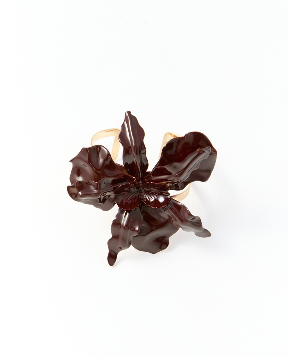 Imagen 0 de Pulsera flor tropical metálica 291 Berenjena