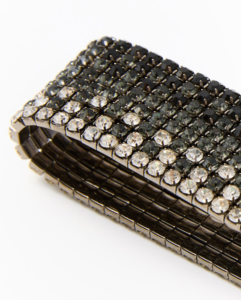 Pulseira Elástica com Brilhos Preto-2
