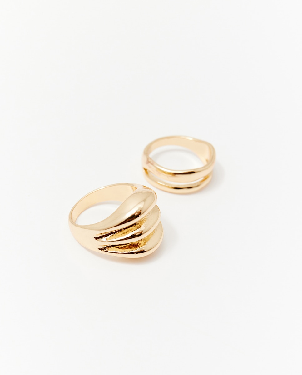 Conjunto de 4 Anéis de Metais Ouro-2