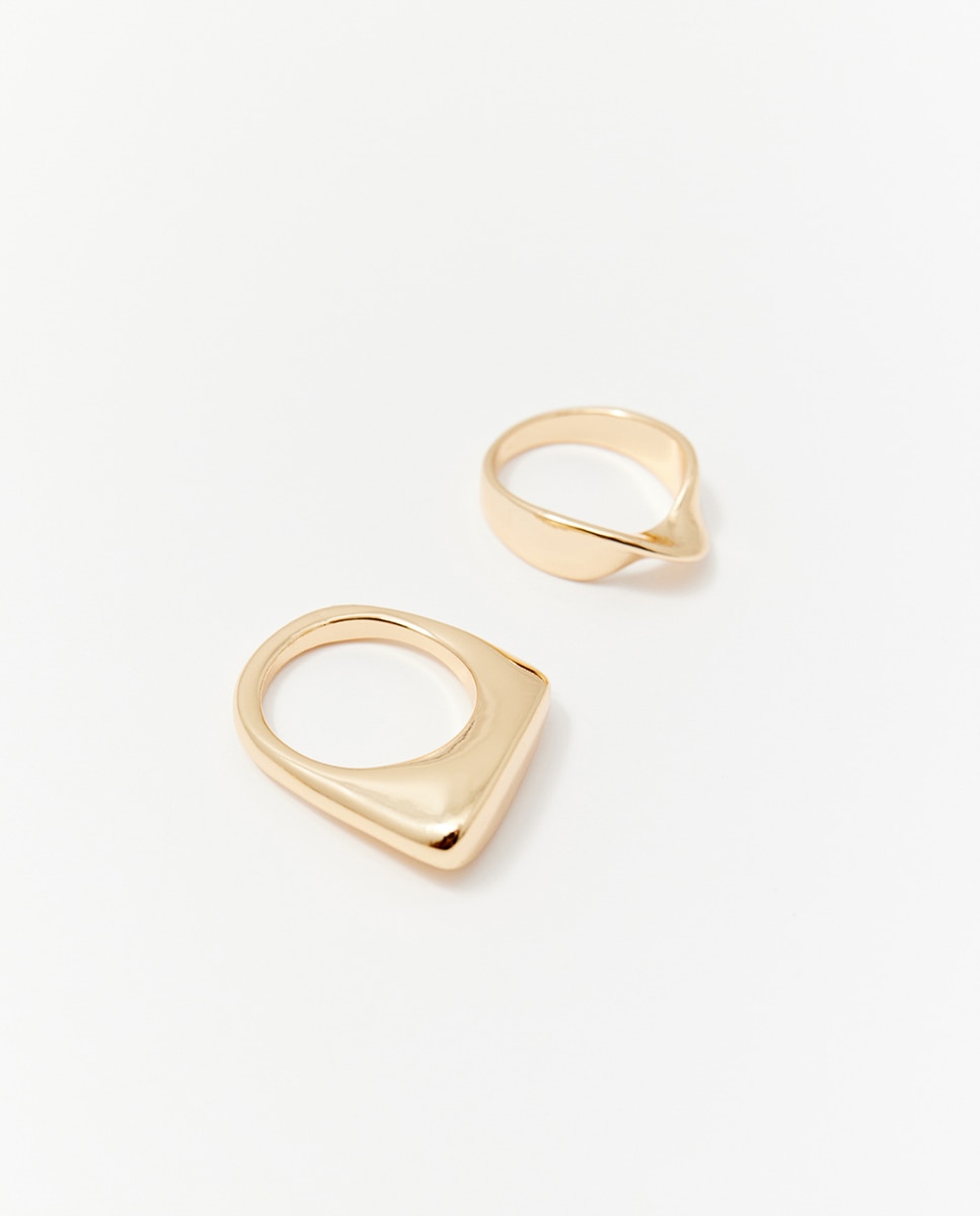 Conjunto de 4 Anéis de Metais Ouro-3