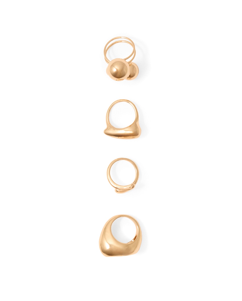 Conjunto de 4 Anéis de Metais Ouro-1