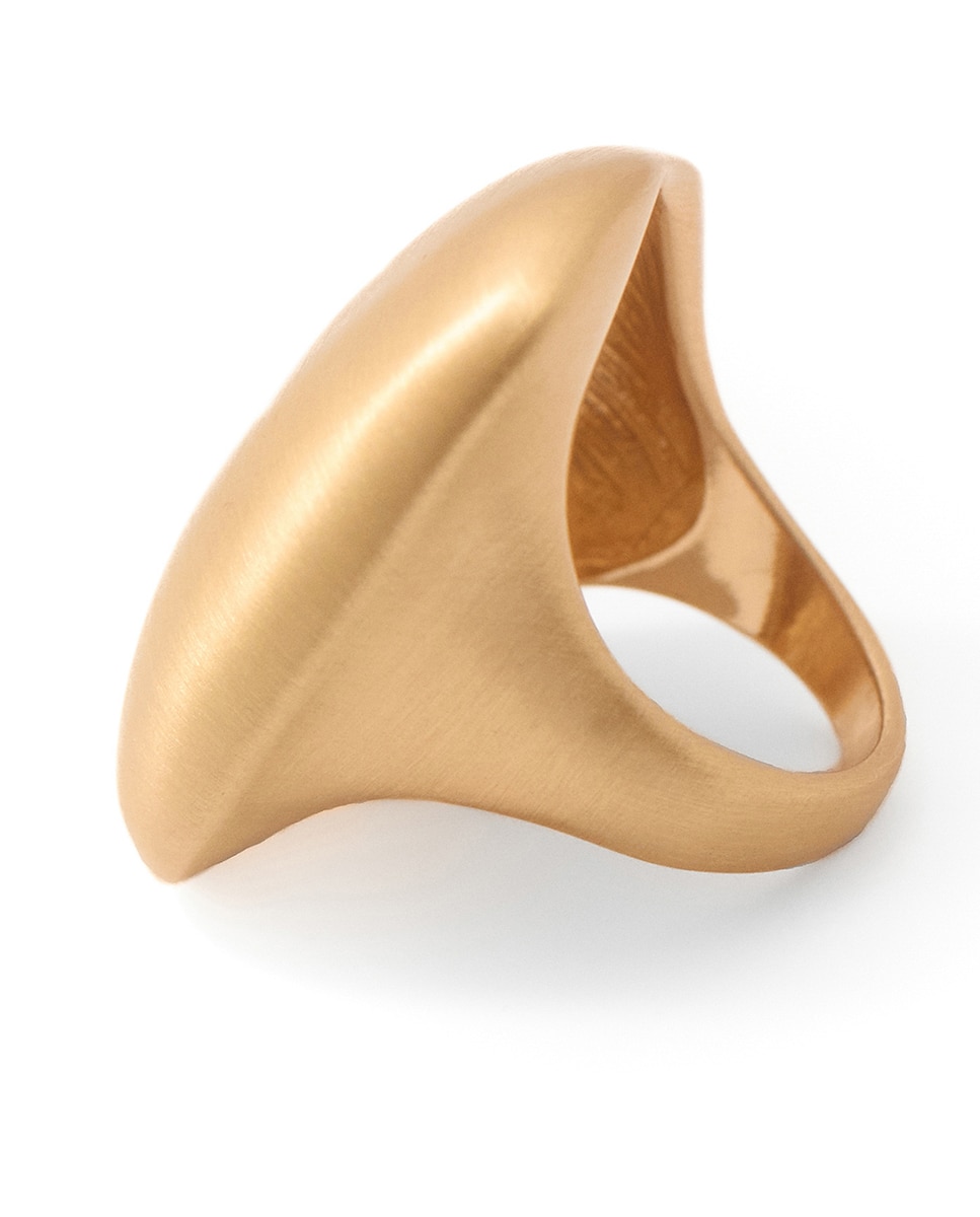 Anel Grande de Metal Polido Ouro-2