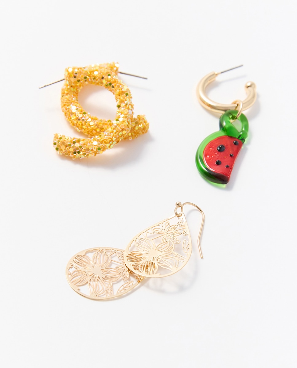 Conjunto Triplo de Frutas Multicolor-3