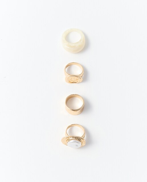 Imagen 0 de Set 4 anillos perla