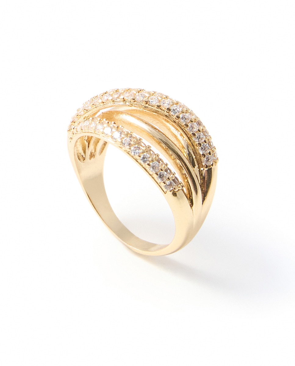 Anel Combinado com Brilhos 390 Ouro-2